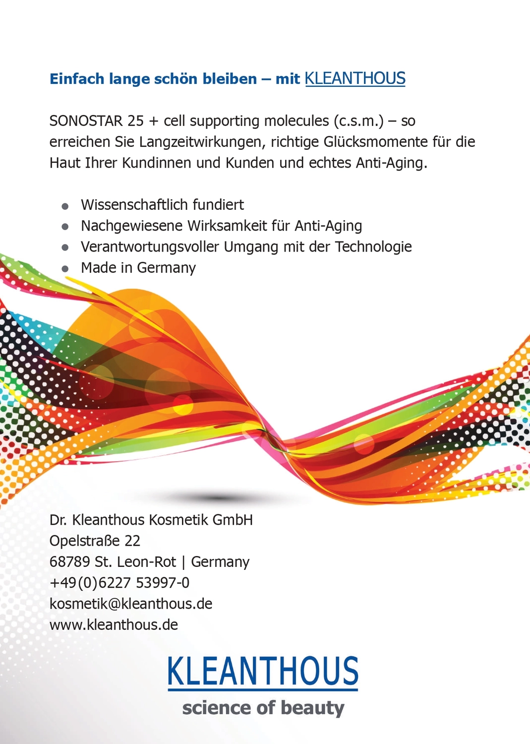 Dr. Kleanthous Kosmetik GmbH – Schönheit und Anti-Aging – Dieses Bild ist ein Stockfoto, das häufig in der Werbung für Hautpflege- und Kosmetikprodukte verwendet wird.