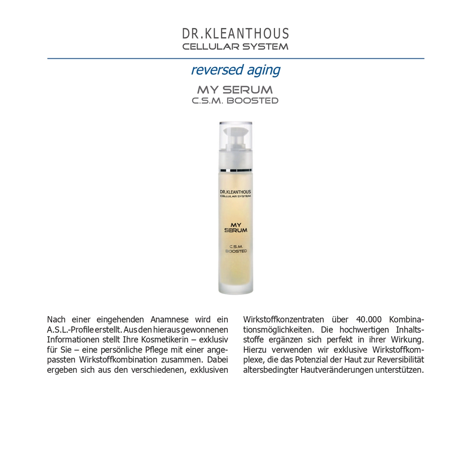 Dr. Kleanthous Kosmetik GmbH - Schönheit und Anti-Aging - Behandlungsdetails