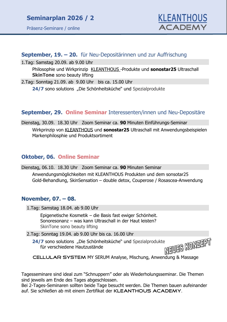 Dr. Kleanthous Kosmetik GmbH – Schönheit und Anti-Aging – KLEANTHOUS Academy
